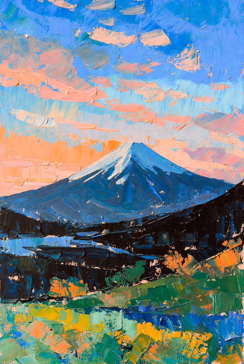富士山 - 油絵